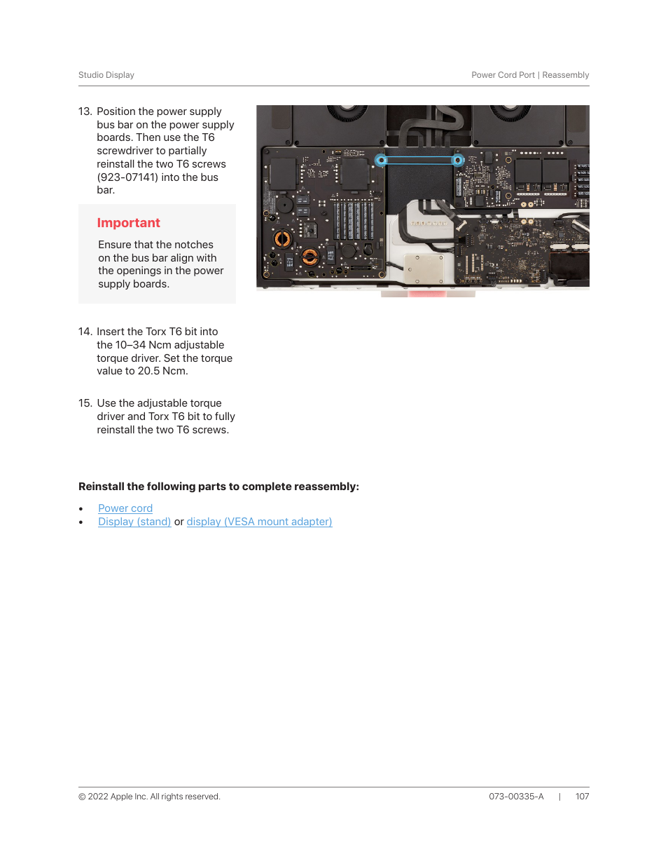 Apple 27" Studio Display (Nano-Texture Glass, Tilt Adjustable Stand) User Manual | Page 107 / 135
