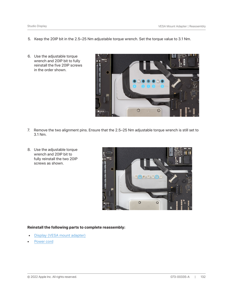 Apple 27" Studio Display (Nano-Texture Glass, Tilt Adjustable Stand) User Manual | Page 132 / 135