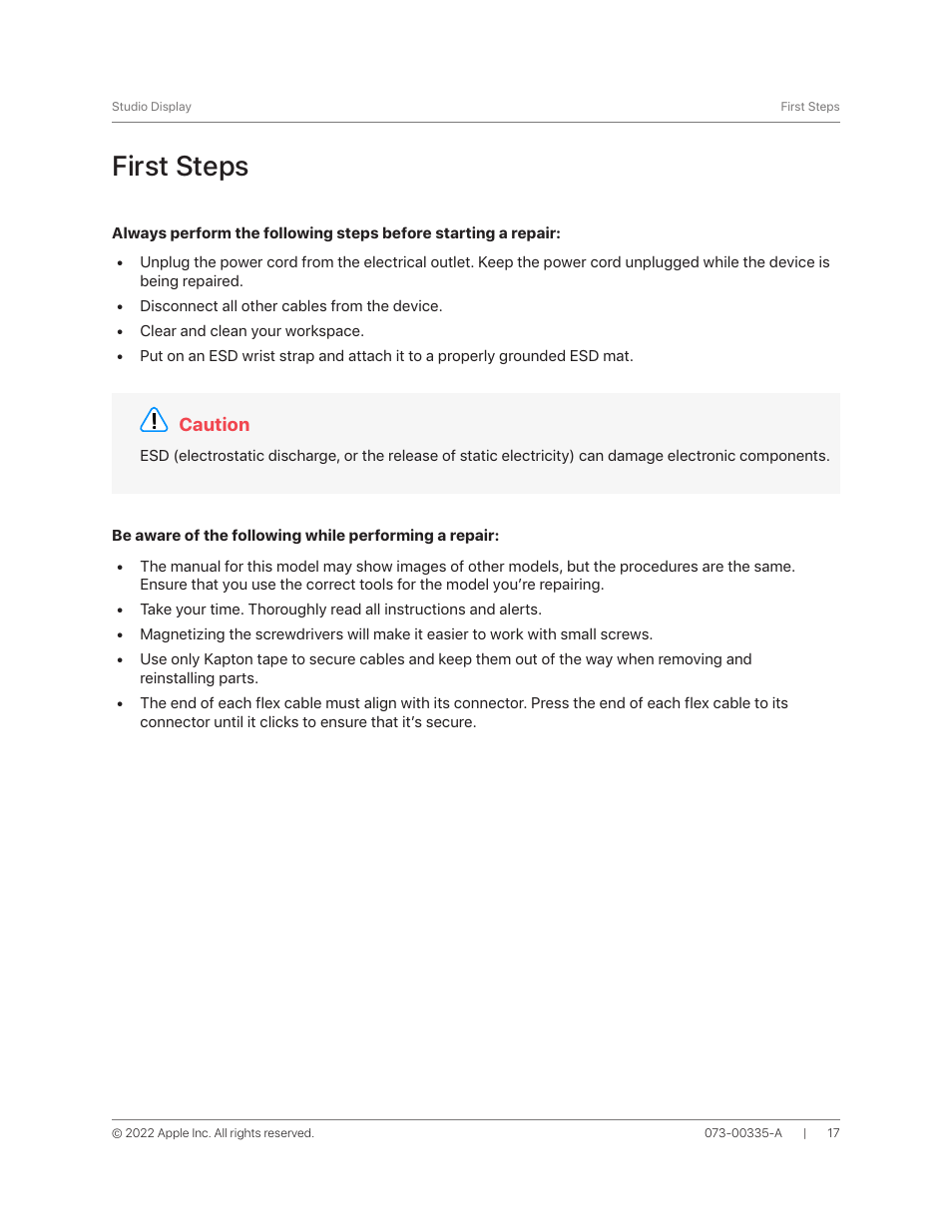 First steps | Apple 27" Studio Display (Nano-Texture Glass, Tilt Adjustable Stand) User Manual | Page 17 / 135