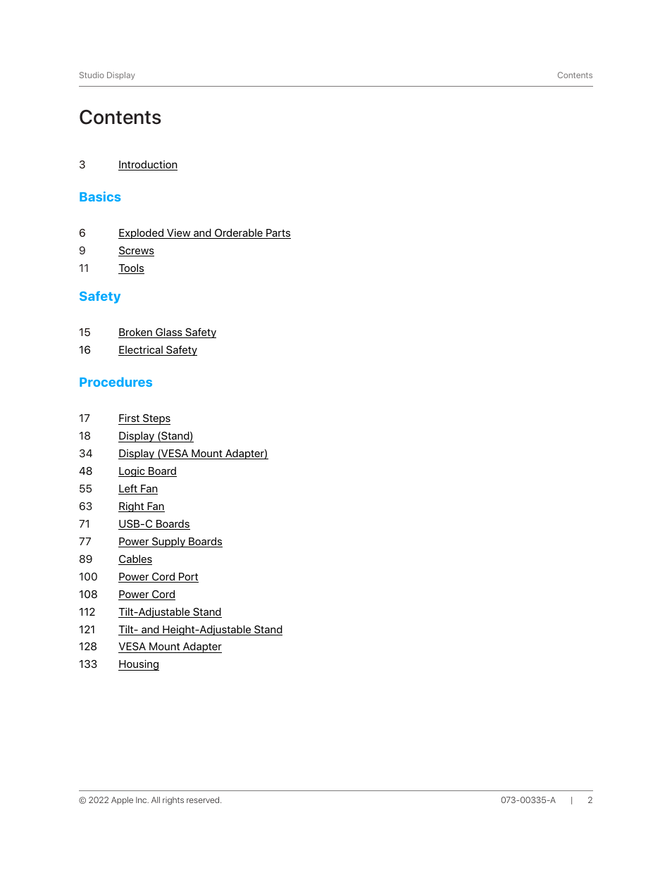 Apple 27" Studio Display (Nano-Texture Glass, Tilt Adjustable Stand) User Manual | Page 2 / 135