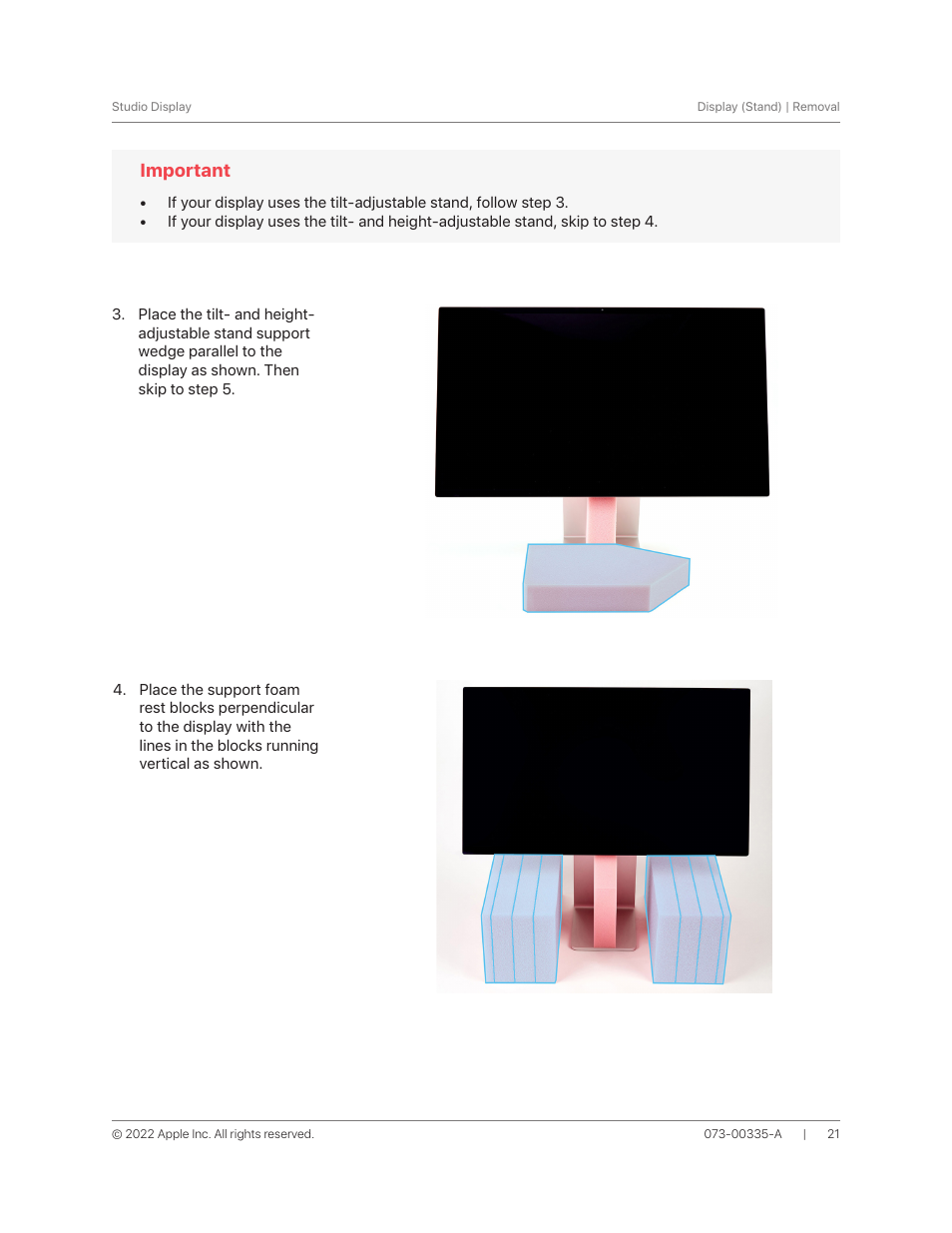 Important | Apple 27" Studio Display (Nano-Texture Glass, Tilt Adjustable Stand) User Manual | Page 21 / 135