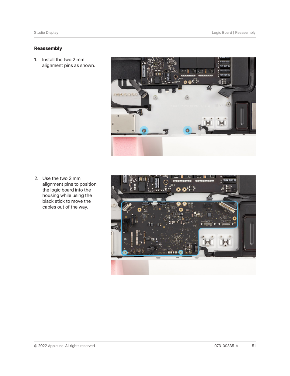 Reassembly | Apple 27" Studio Display (Nano-Texture Glass, Tilt Adjustable Stand) User Manual | Page 51 / 135