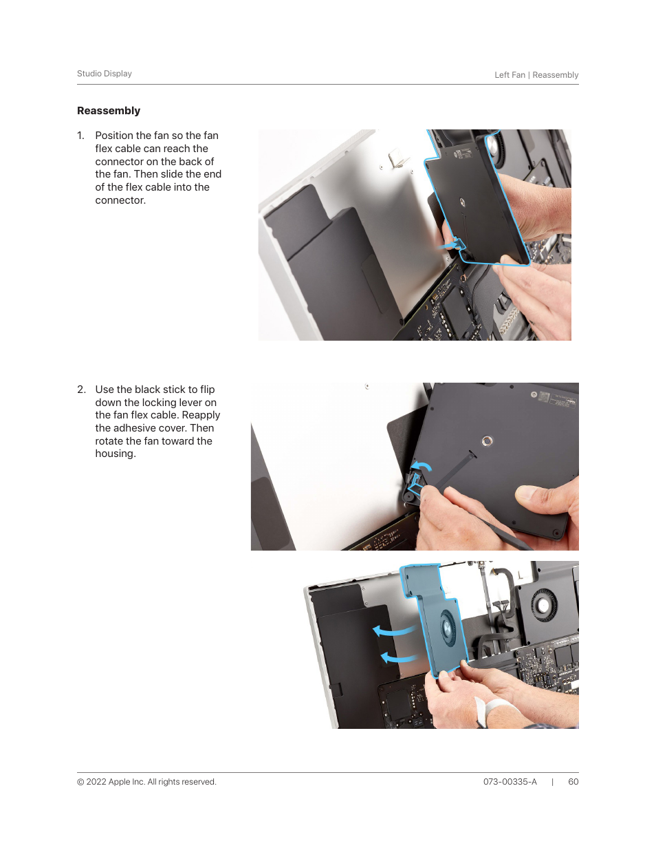 Reassembly | Apple 27" Studio Display (Nano-Texture Glass, Tilt Adjustable Stand) User Manual | Page 60 / 135