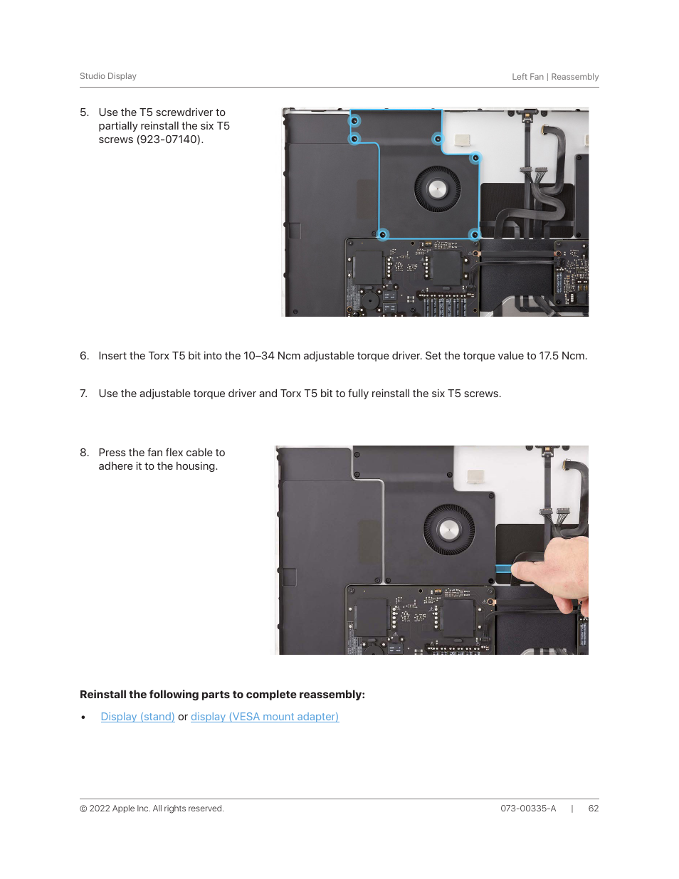 Apple 27" Studio Display (Nano-Texture Glass, Tilt Adjustable Stand) User Manual | Page 62 / 135