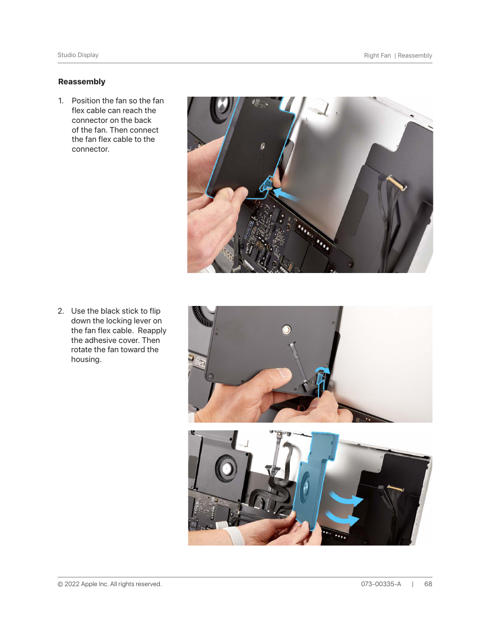 Reassembly | Apple 27" Studio Display (Nano-Texture Glass, Tilt Adjustable Stand) User Manual | Page 68 / 135