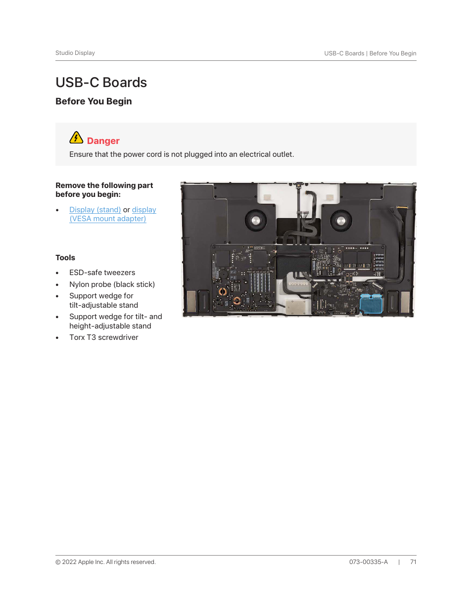 Usb-c boards | Apple 27" Studio Display (Nano-Texture Glass, Tilt Adjustable Stand) User Manual | Page 71 / 135