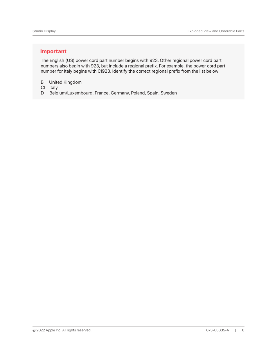 Important | Apple 27" Studio Display (Nano-Texture Glass, Tilt Adjustable Stand) User Manual | Page 8 / 135