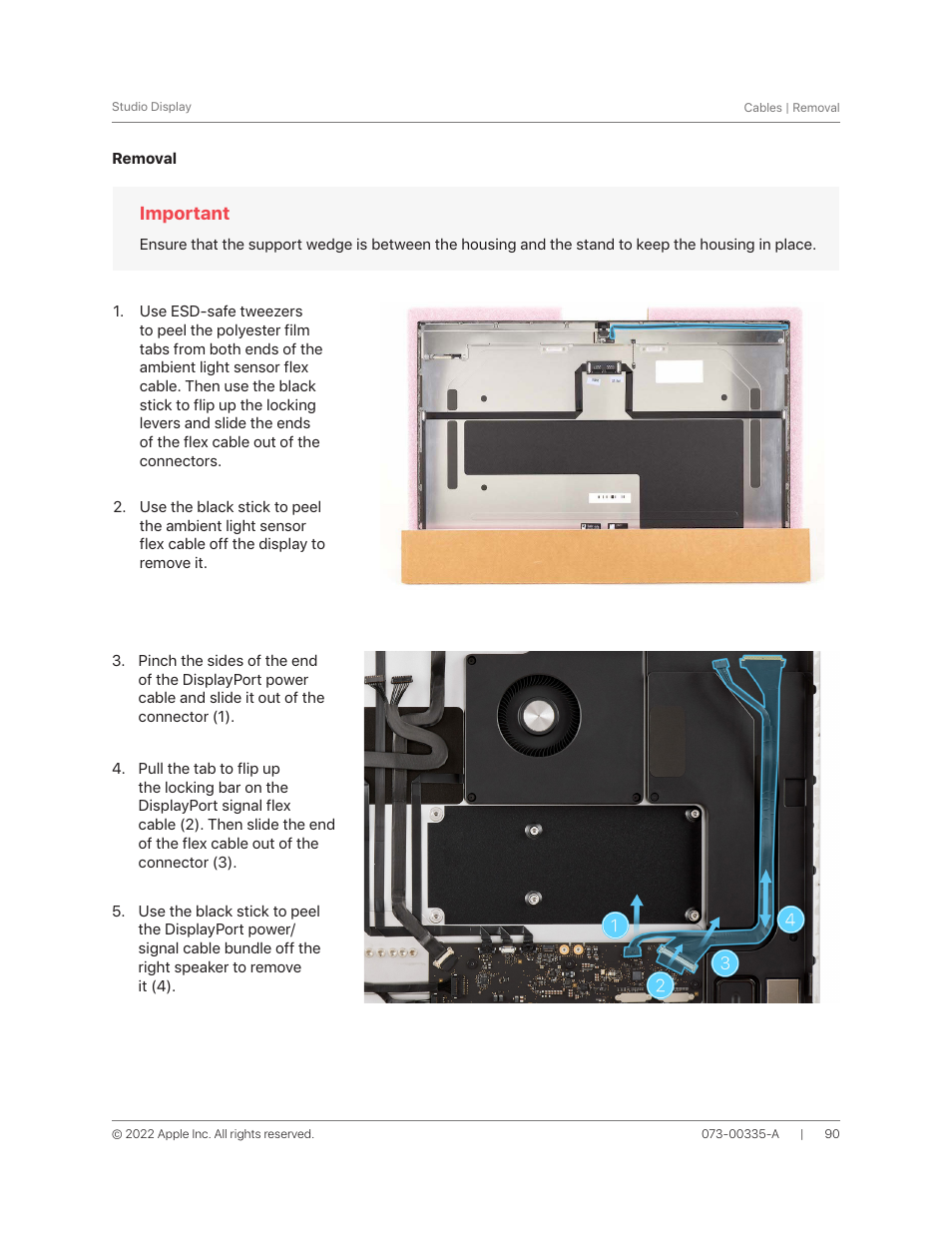 Removal | Apple 27" Studio Display (Nano-Texture Glass, Tilt Adjustable Stand) User Manual | Page 90 / 135