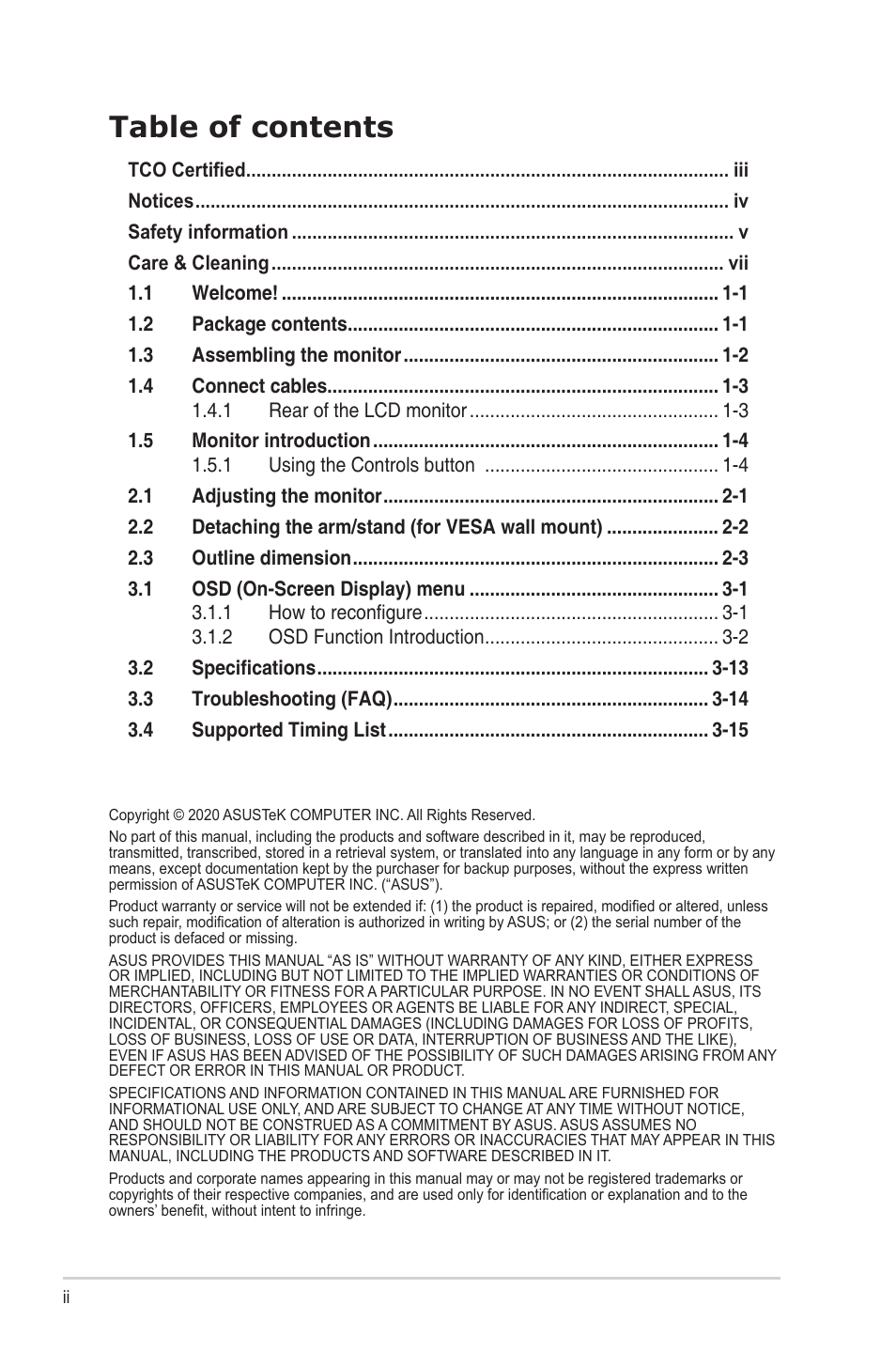 Asus ProArt Display PA279CV 27" 4K HDR Monitor User Manual | Page 2 / 31