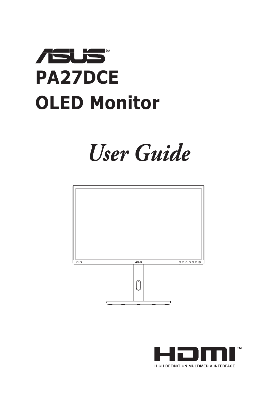 Asus ProArt Display OLED PA27DCE-K 26.9" 4K HDR Monitor with Color Calibrator User Manual | 43 pages