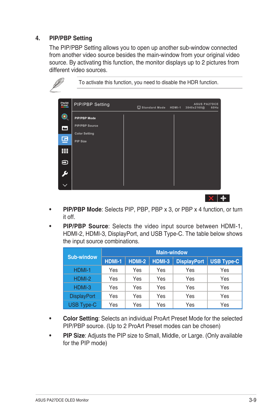 Asus ProArt Display OLED PA27DCE-K 26.9" 4K HDR Monitor with Color Calibrator User Manual | Page 31 / 43