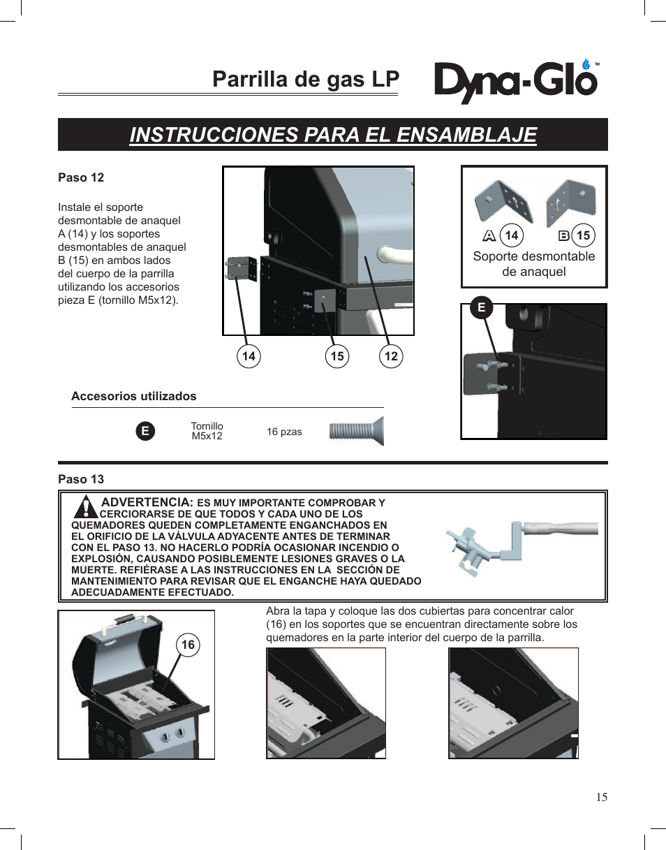 Parrilla de gas lp, Instrucciones para el ensamblaje | Dyna-Glo LP Gas Grill DGP350NP User Manual | Page 89 / 108