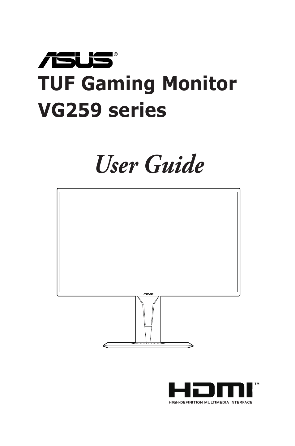 Asus TUF Gaming VG259QR 24.5" 16:9 165 Hz IPS Gaming Monitor User Manual | 31 pages