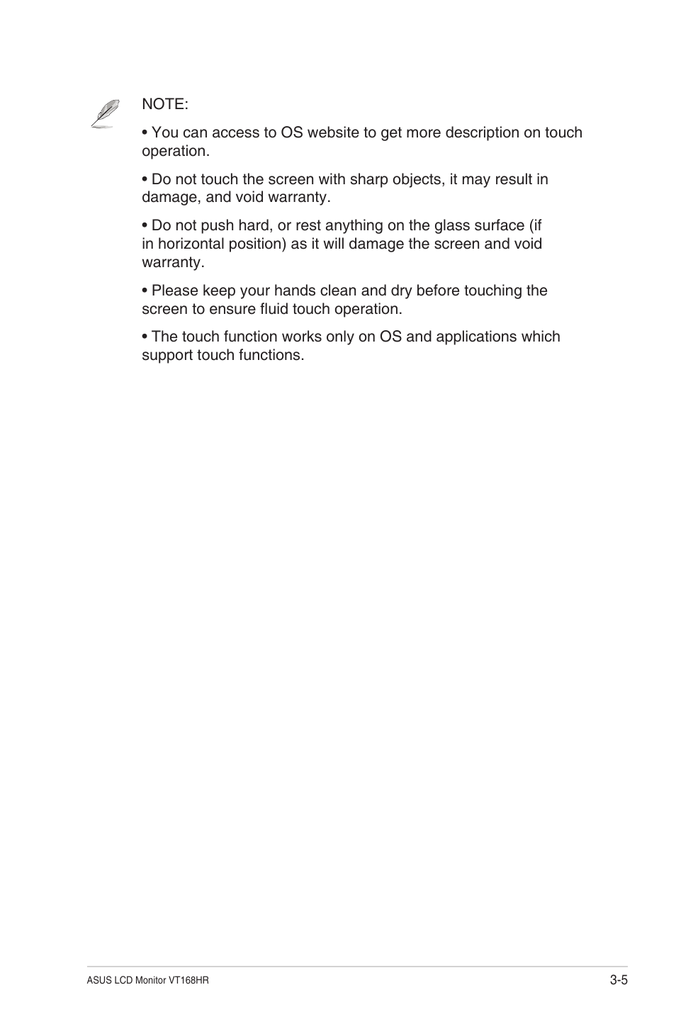 Asus VT168HR 15.6" Multi-Touch Monitor User Manual | Page 19 / 31