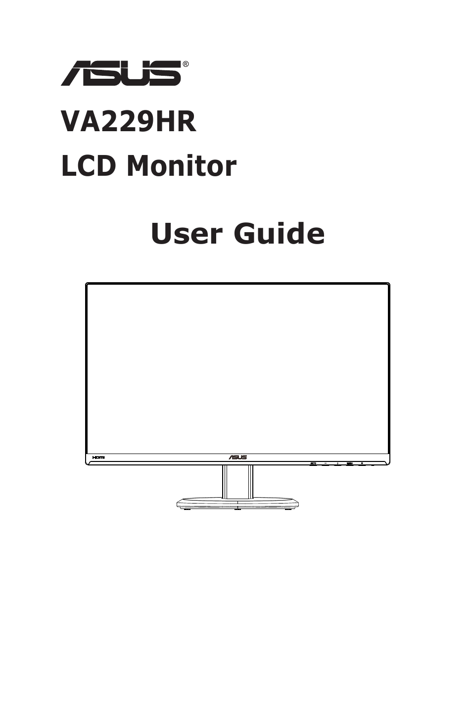 Asus VA229HR 21.5" 16:9 Eye Care IPS Monitor User Manual | 23 pages