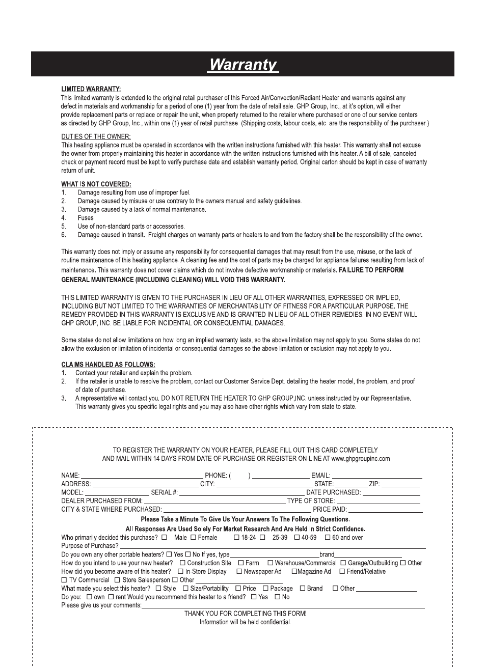 Dyna-Glo Kerosene Portable Forced Air Heaters KFA400DGD User Manual | Page 23 / 24