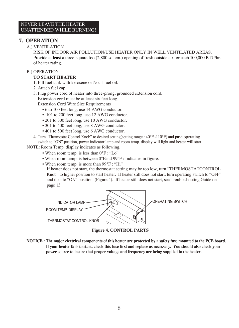 Operation | Dyna-Glo Kerosene Portable Forced Air Heaters KFA400DGD User Manual | Page 7 / 24