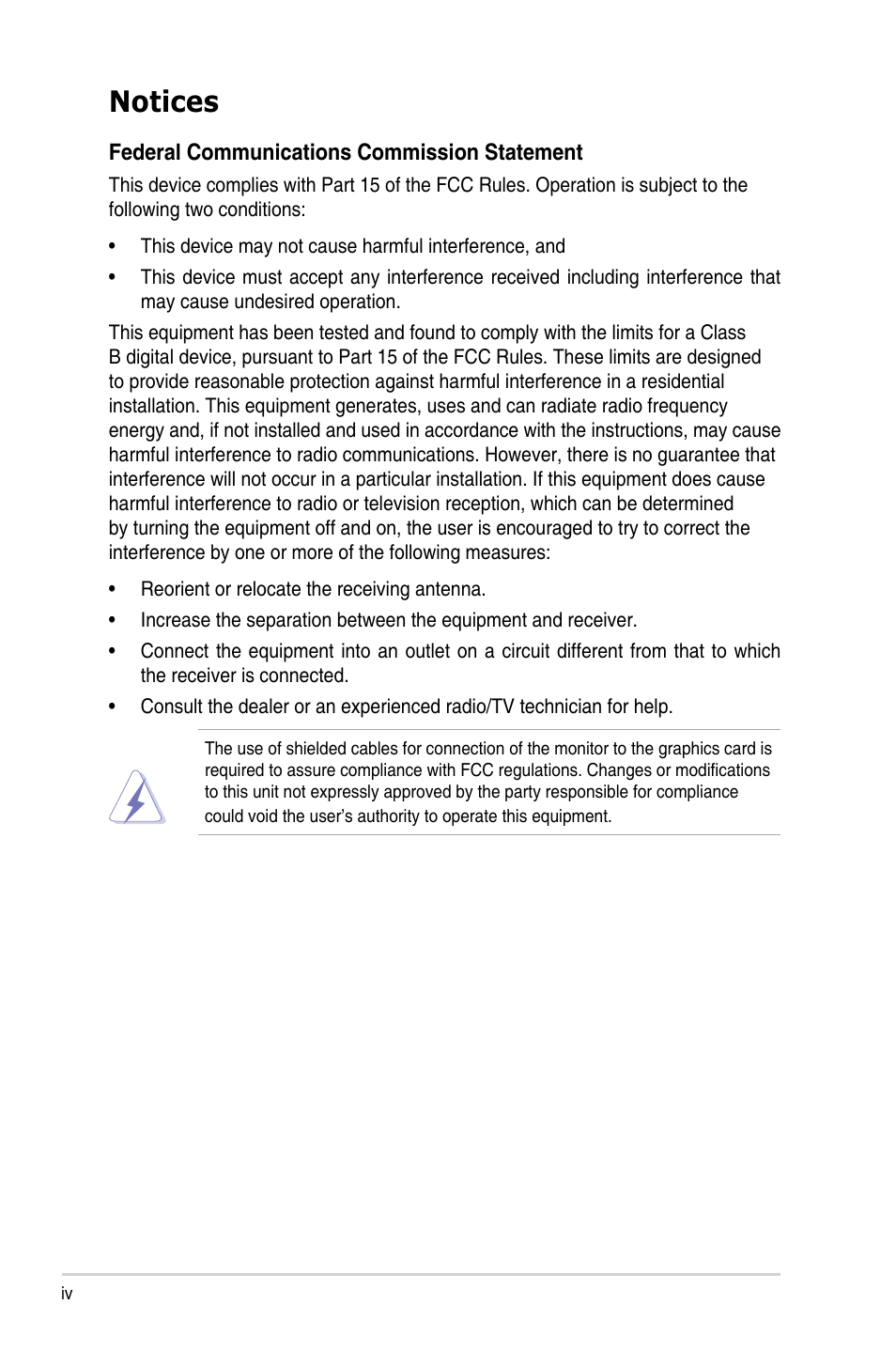 Notices | Asus 27" TUF Gaming 1440p 260 Hz Monitor User Manual | Page 4 / 33