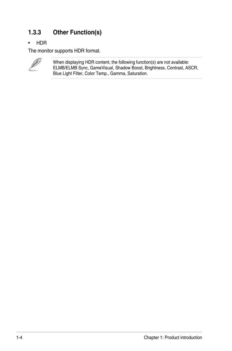 3 other function(s), Other function(s) -4 | Asus Republic of Gamers Strix XG259QN 24.5" HDR 380 Hz Gaming Monitor User Manual | Page 12 / 32