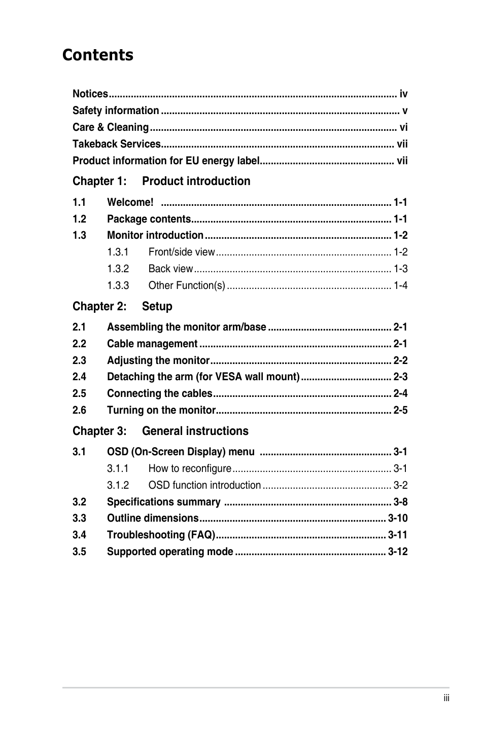 Asus Republic of Gamers Strix XG259QN 24.5" HDR 380 Hz Gaming Monitor User Manual | Page 3 / 32