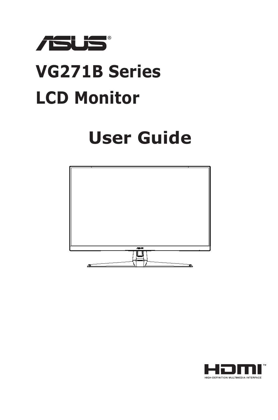 Asus TUF Gaming VG27VH1B 27" 165 Hz Curved Monitor User Manual | 28 pages