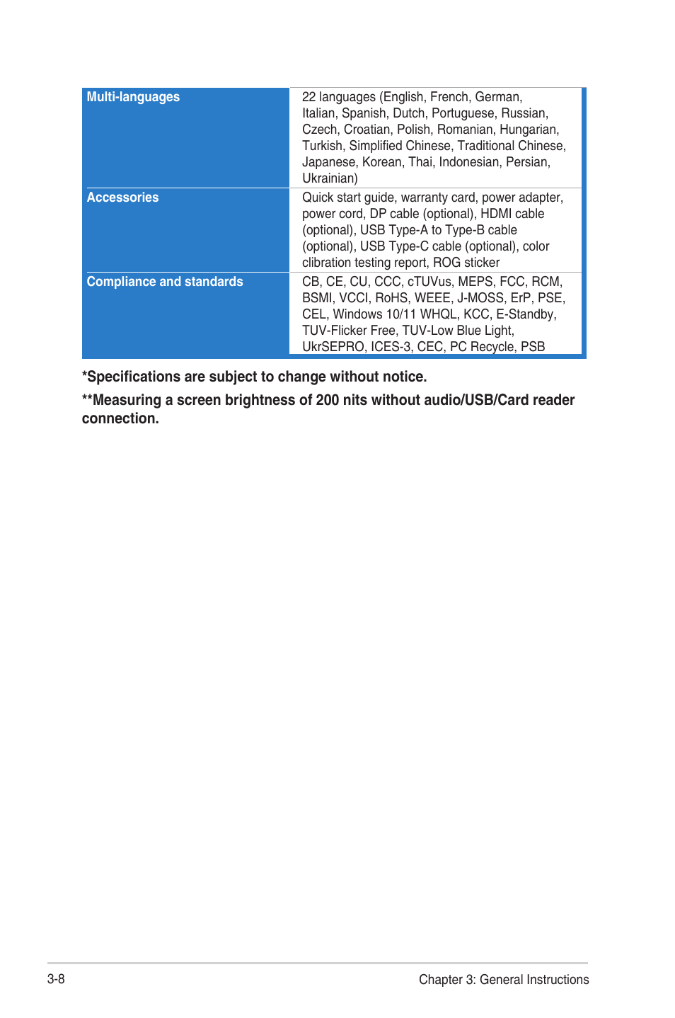 Asus ROG Strix XG259CM 24.5" HDR 240 Hz Gaming Monitor User Manual | Page 28 / 33