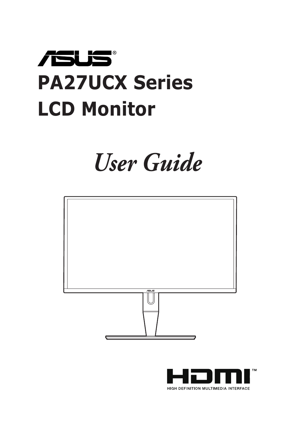 Asus ProArt Display PA27UCX-K 27" 16:9 4K HDR IPS Monitor User Manual | 37 pages