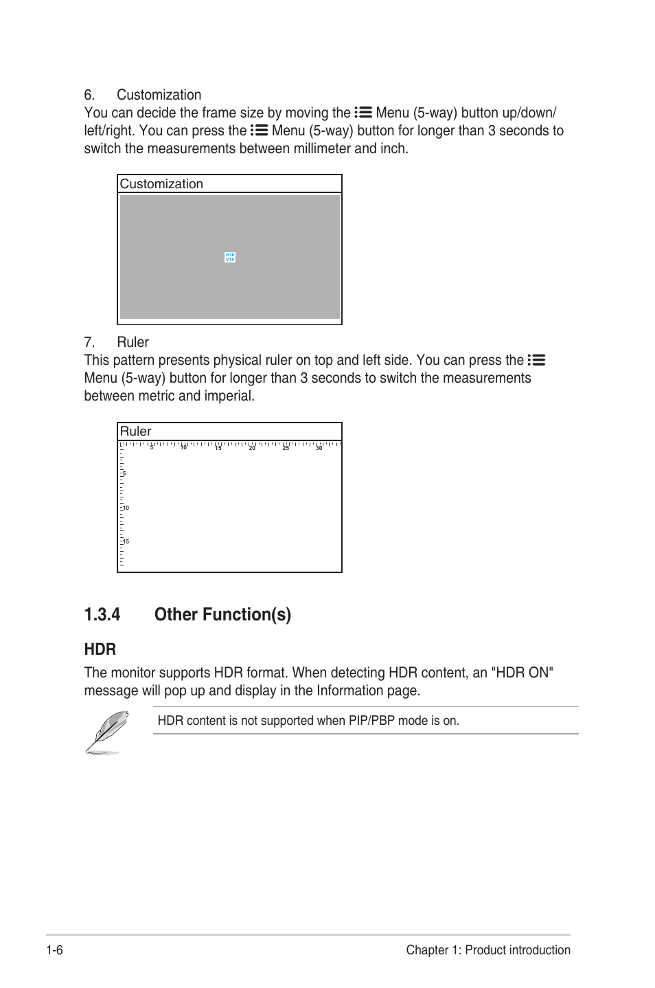 4 other function(s), Other function(s) -6 | Asus ProArt Display PA27UCX-K 27" 16:9 4K HDR IPS Monitor User Manual | Page 14 / 37