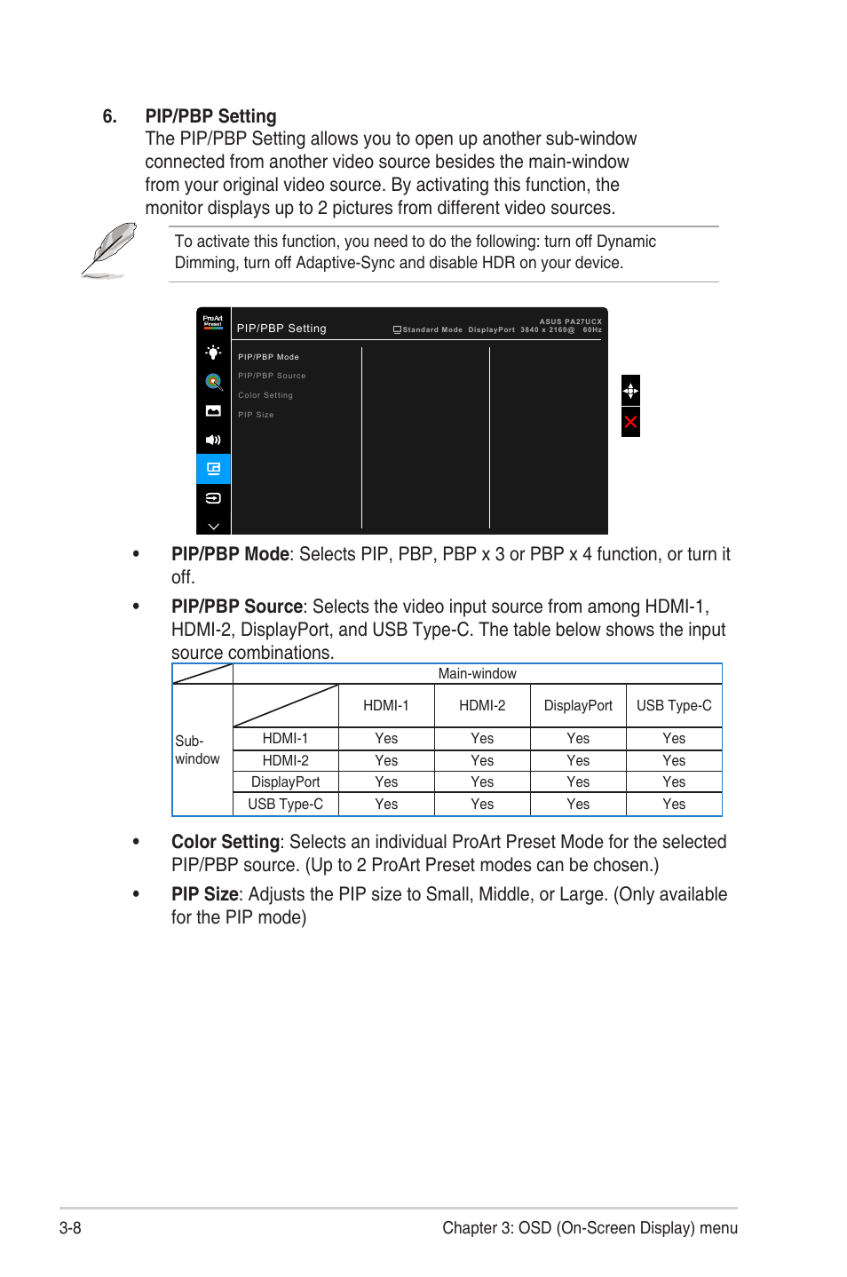 Asus ProArt Display PA27UCX-K 27" 16:9 4K HDR IPS Monitor User Manual | Page 28 / 37