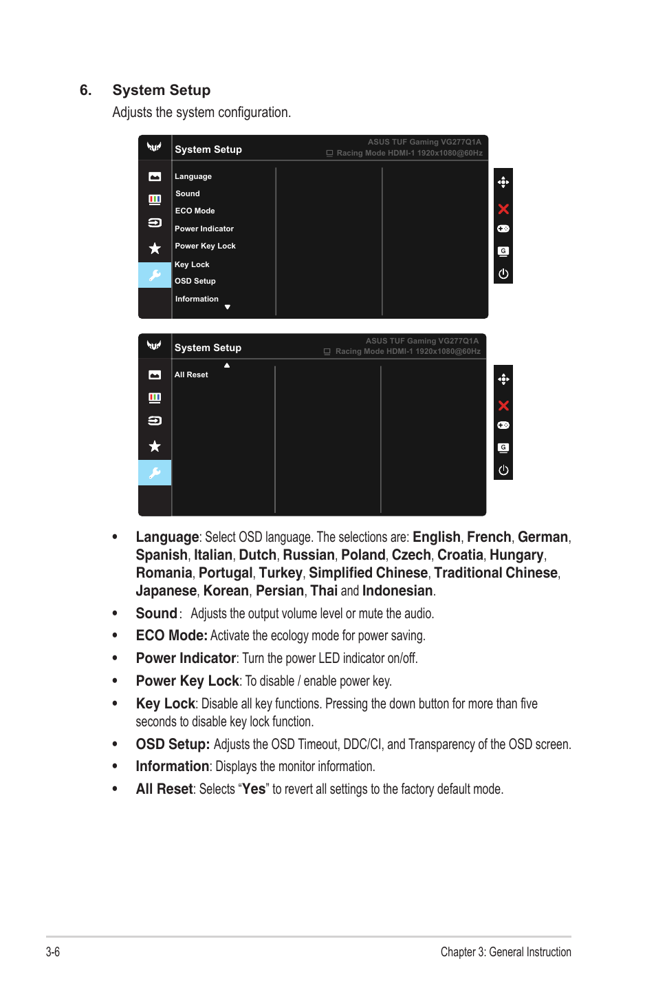 Asus TUF Gaming VG277Q1A 27" 165 Hz Gaming Monitor User Manual | Page 21 / 24