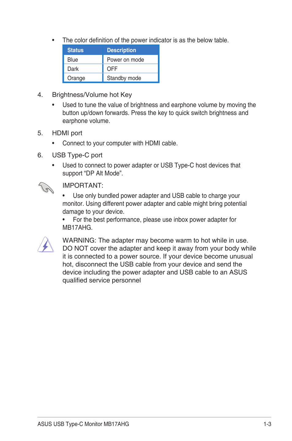 Asus ZenScreen MB17AHG 17.3" 144 Hz Portable Monitor User Manual | Page 10 / 27