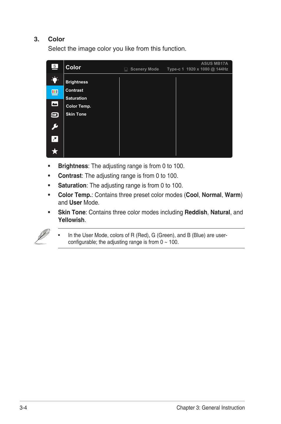 Asus ZenScreen MB17AHG 17.3" 144 Hz Portable Monitor User Manual | Page 17 / 27