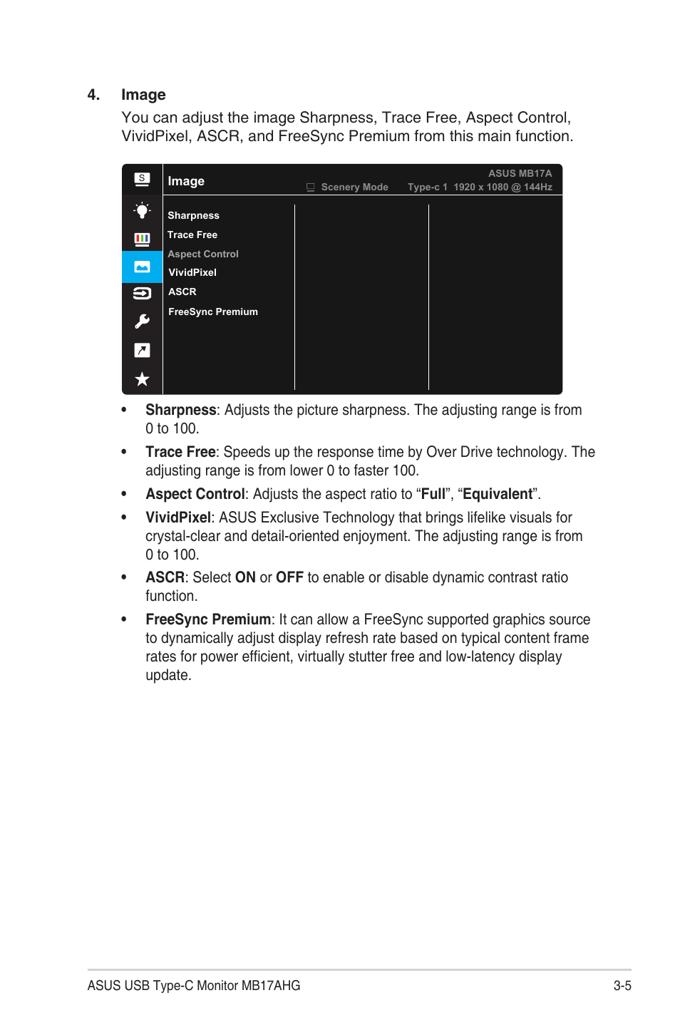 Asus ZenScreen MB17AHG 17.3" 144 Hz Portable Monitor User Manual | Page 18 / 27