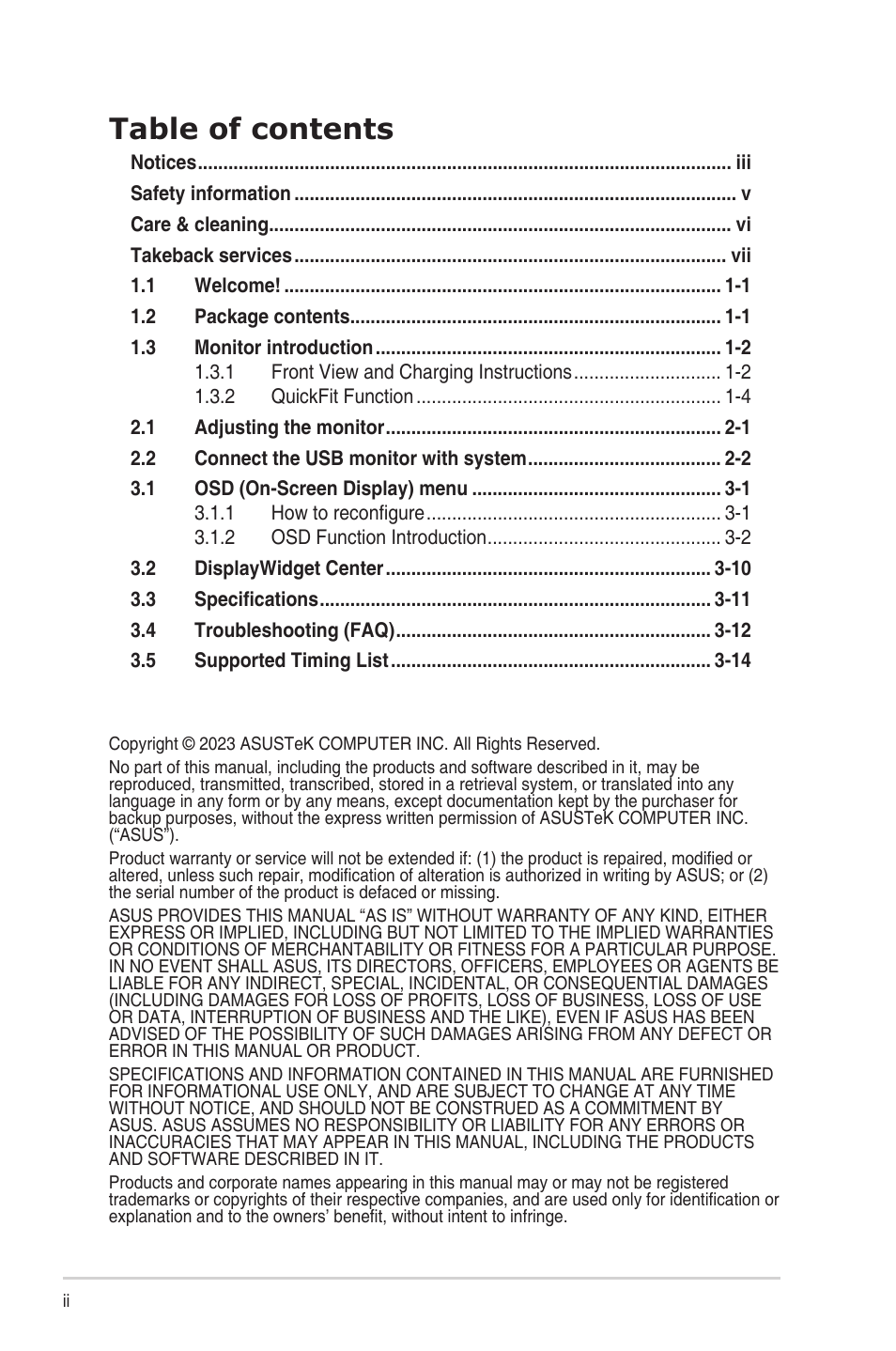 Asus ZenScreen MB17AHG 17.3" 144 Hz Portable Monitor User Manual | Page 2 / 27
