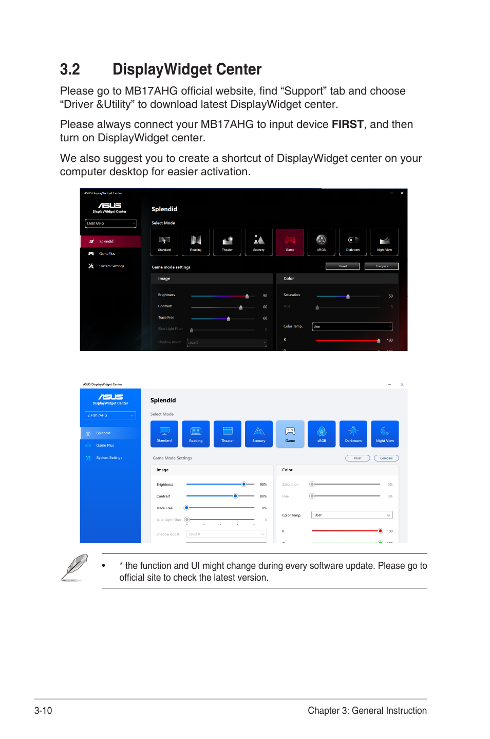 2 displaywidget center, Displaywidget center -10 | Asus ZenScreen MB17AHG 17.3" 144 Hz Portable Monitor User Manual | Page 23 / 27