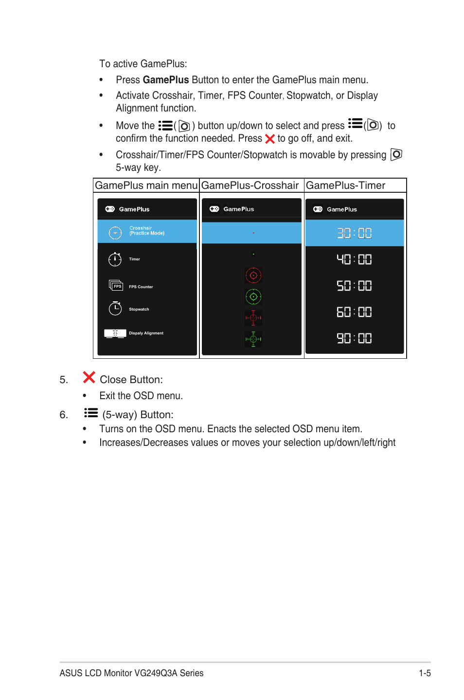 Asus TUF Gaming VG249Q3A 23.8" 180 Hz Gaming Monitor User Manual | Page 14 / 26