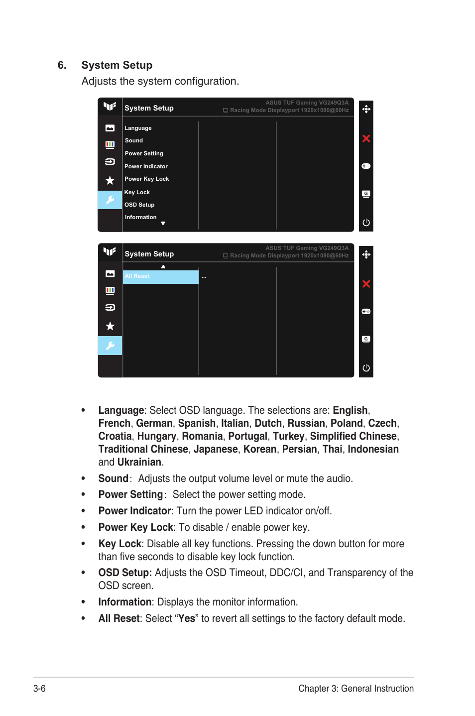Asus TUF Gaming VG249Q3A 23.8" 180 Hz Gaming Monitor User Manual | Page 23 / 26