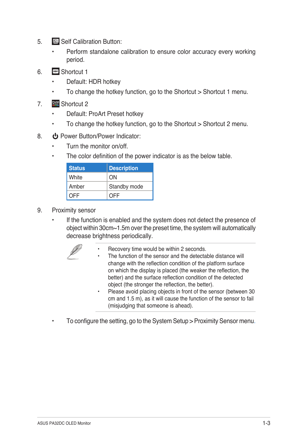 Asus ProArt Display OLED PA32DC 31.5" 4K HDR Monitor User Manual | Page 11 / 47