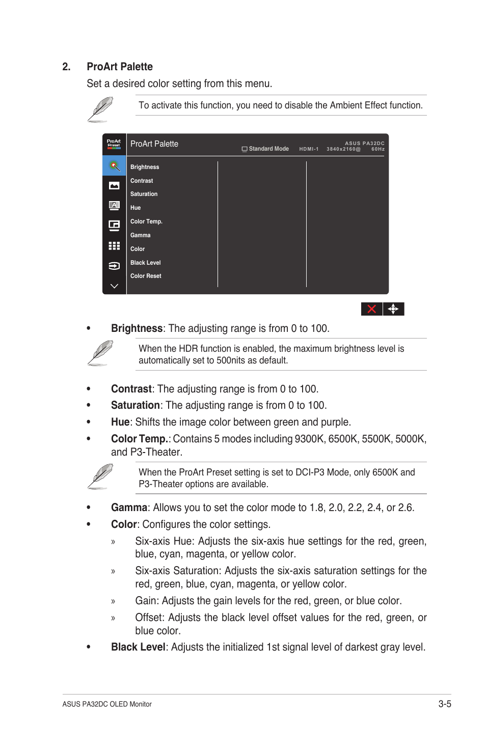 Asus ProArt Display OLED PA32DC 31.5" 4K HDR Monitor User Manual | Page 31 / 47