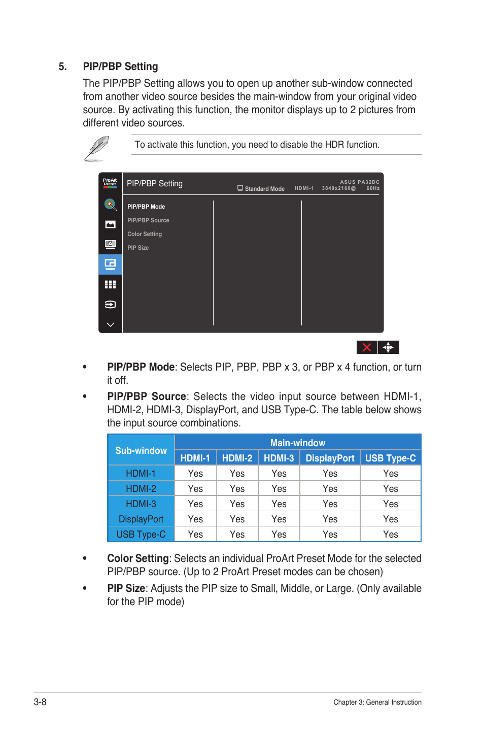 Asus ProArt Display OLED PA32DC 31.5" 4K HDR Monitor User Manual | Page 34 / 47
