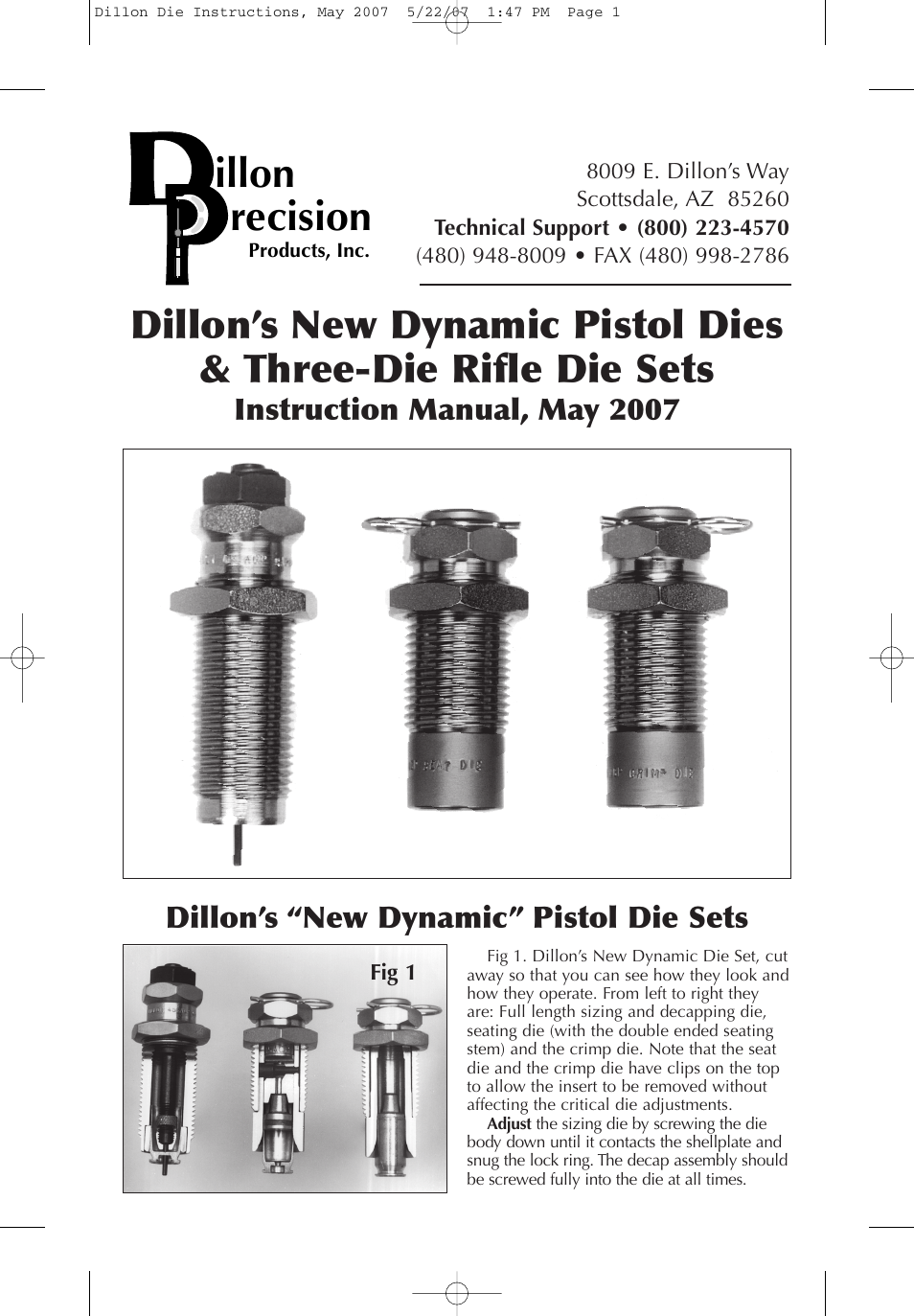 Dillon Hunting Equipment User Manual | 4 pages