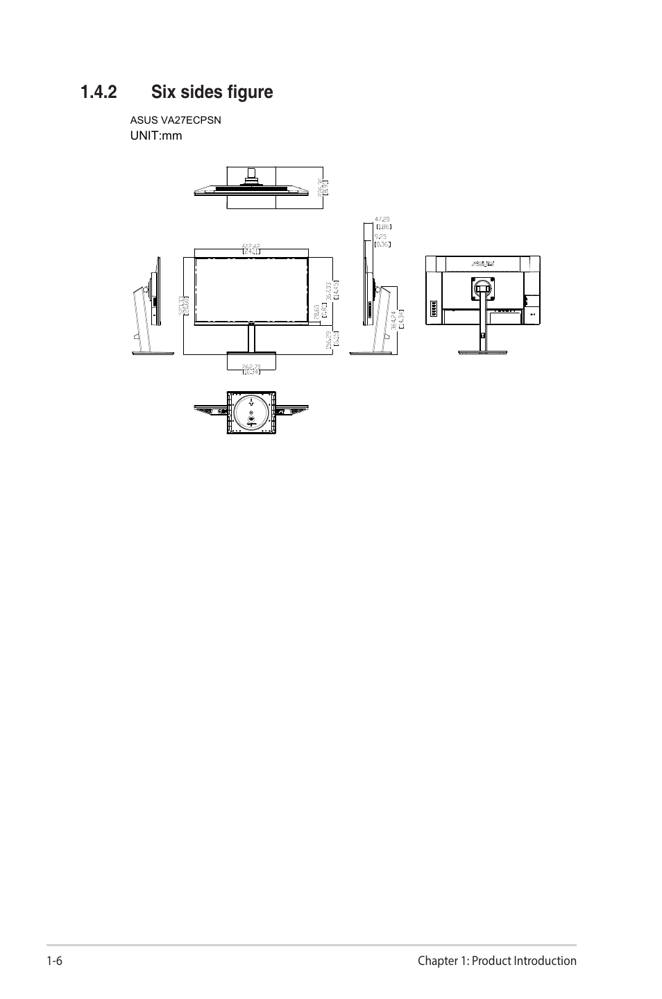 2 six sides figure, Six sides figure -6 | Asus VA27ECPSN 27" Monitor User Manual | Page 16 / 33