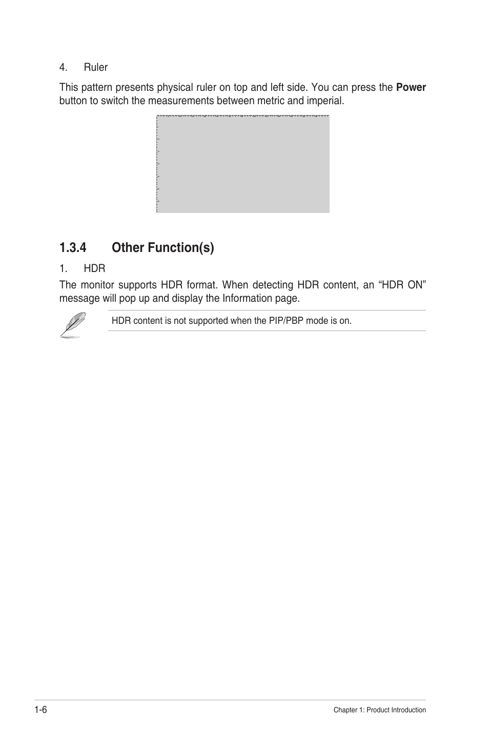 4 other function(s), Other function(s), Chapter 1: product introduction | Asus ProArt PA169CDV 15.6" Multi-Touch 4K HDR Portable Monitor & Pen Display User Manual | Page 14 / 35