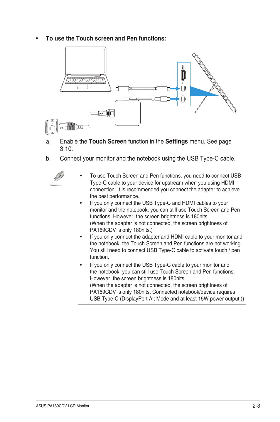 Asus ProArt PA169CDV 15.6" Multi-Touch 4K HDR Portable Monitor & Pen Display User Manual | Page 17 / 35