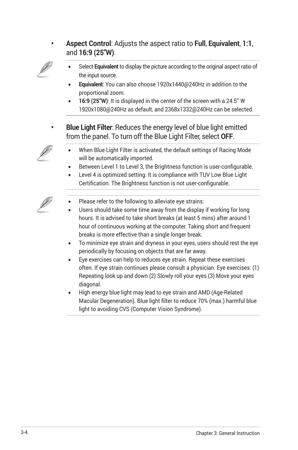 Asus Republic of Gamers Swift OLED 26.5" 1440p HDR 240 Hz Gaming Monitor User Manual | Page 27 / 40