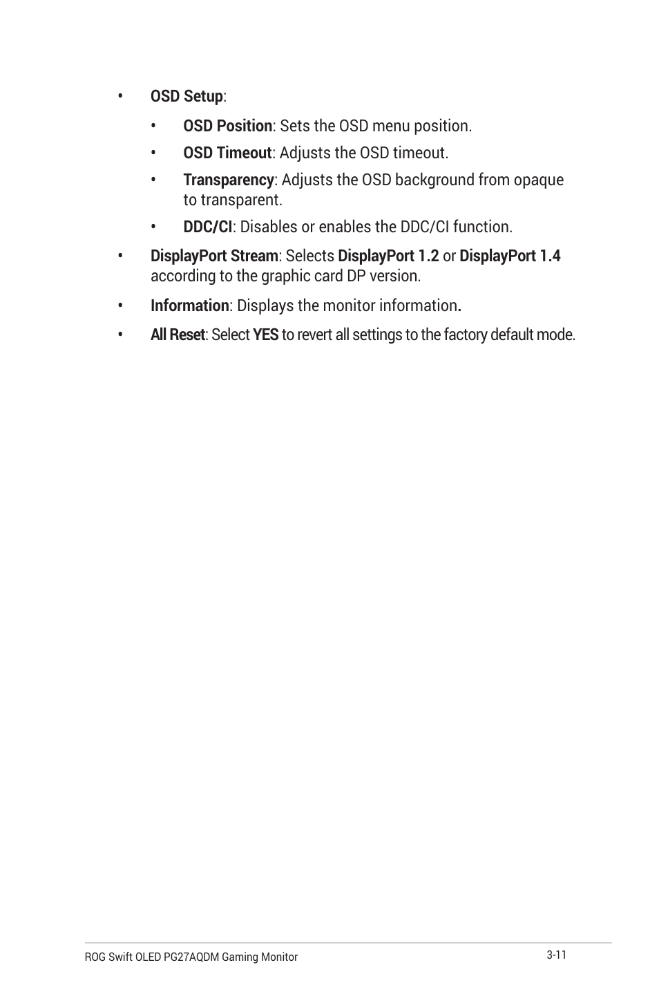 Asus Republic of Gamers Swift OLED 26.5" 1440p HDR 240 Hz Gaming Monitor User Manual | Page 34 / 40