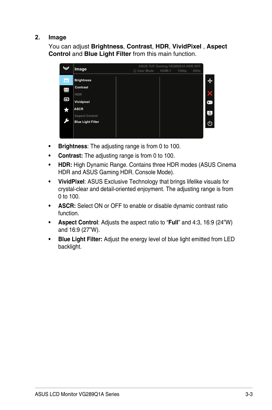 Asus VG289Q1A 28" 16:9 4K IPS TUF Gaming Monitor User Manual | Page 18 / 26