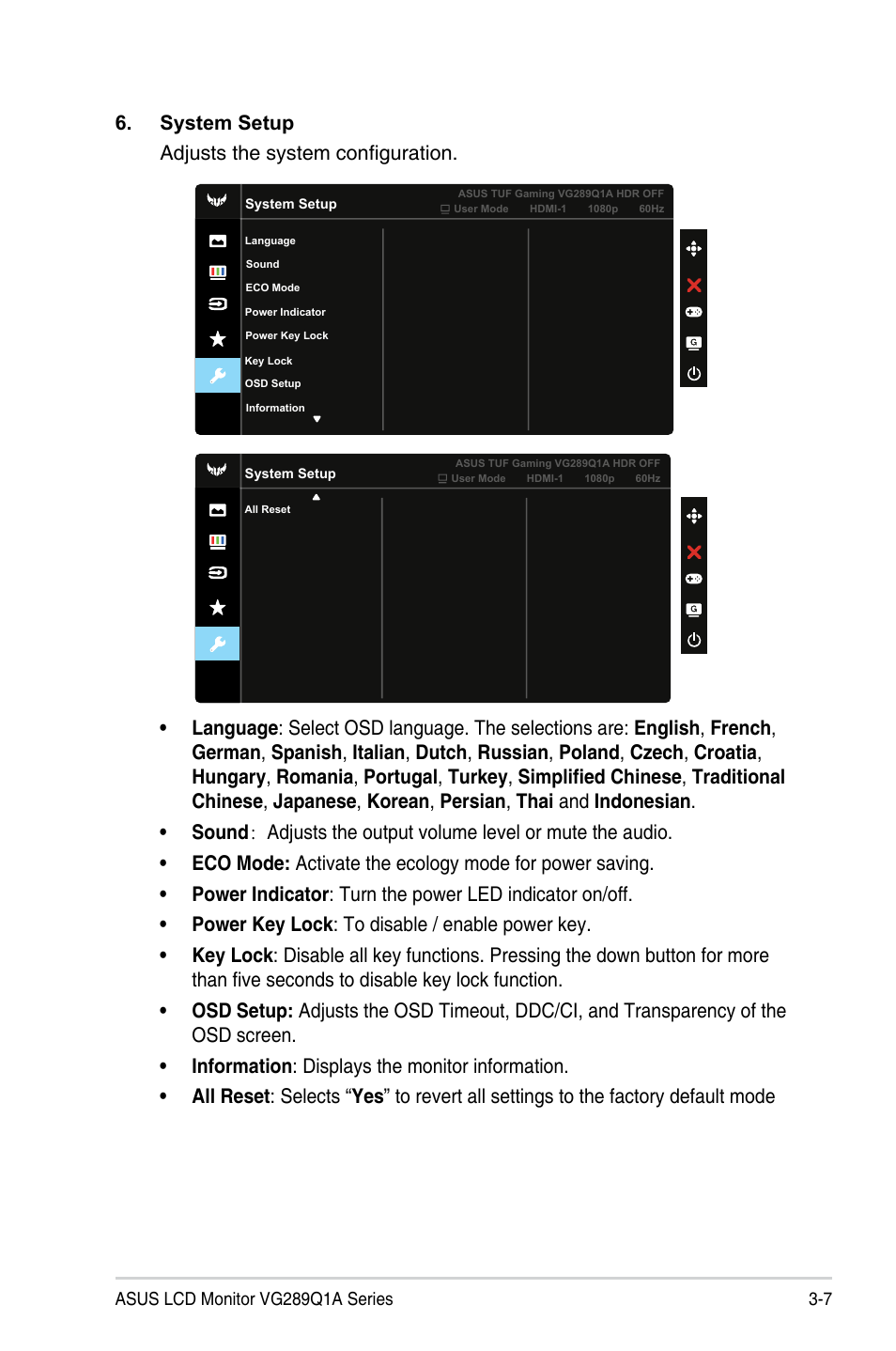 Asus VG289Q1A 28" 16:9 4K IPS TUF Gaming Monitor User Manual | Page 22 / 26