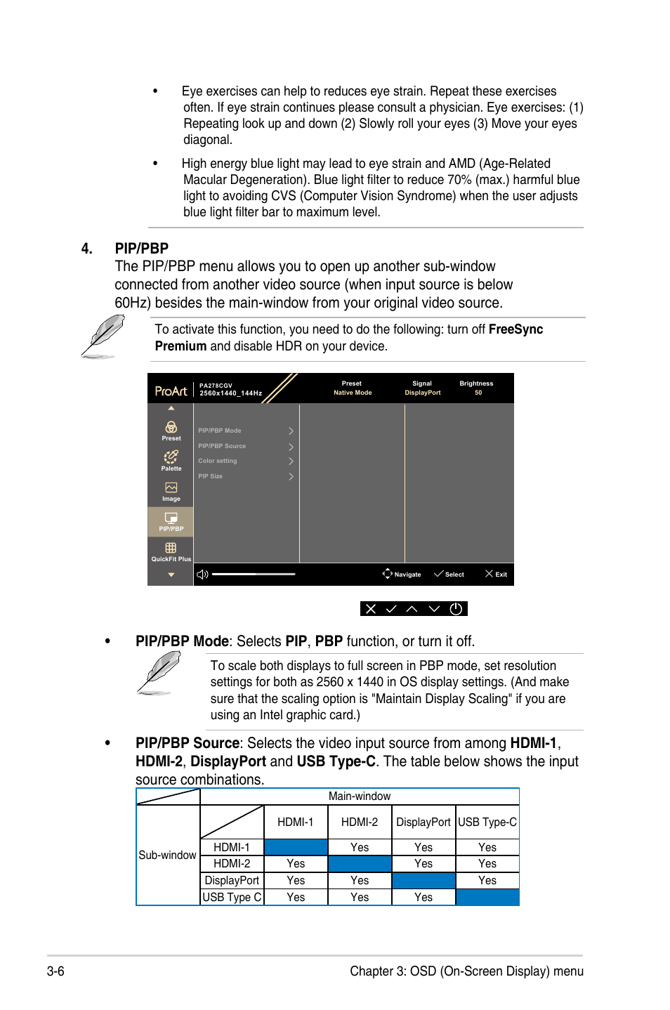 Asus ProArt 27" 1440p 144 Hz Monitor User Manual | Page 24 / 34