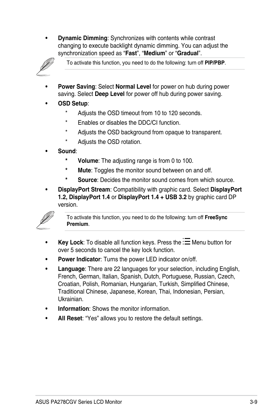 Asus ProArt 27" 1440p 144 Hz Monitor User Manual | Page 27 / 34